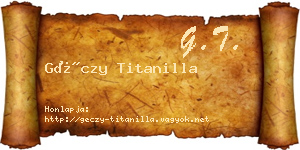 Géczy Titanilla névjegykártya